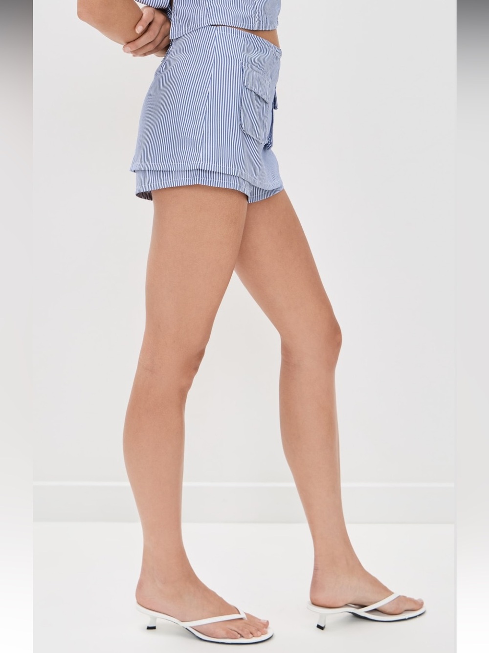 NWT Lioness Sz Small Blue White Striped Country Side Skort Lux Pockets Ret $90! - Picture 3 of 14